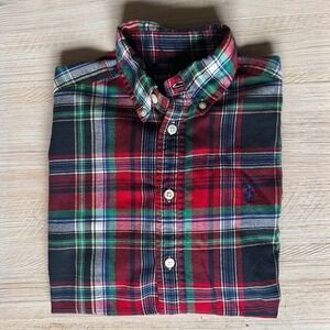 Ralph Lauren Boys M 10-12 Tartan Plaid Button Down Shirt Long Sleeve